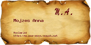 Mojzes Anna névjegykártya