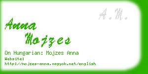 anna mojzes business card